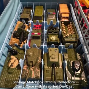 Vintage-Matchbox-Official-Collectors-Carry-Case-with-Assorted-Die-Cast-Emergency-and-Military-Vehicles-fourth-image-1