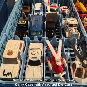 Vintage-Matchbox-Official-Collectors-Carry-Case-with-Assorted-Die-Cast-Emergency-and-Military-Vehicles-second-image-1