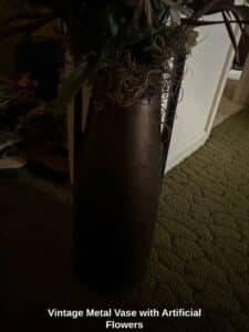 Vintage-Metal-Vase-with-Artificial-Flowers-1