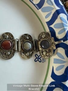 Vintage-Multi-Stone-Filigree-Link-Bracelet-third-image