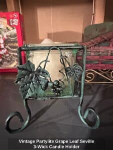 Vintage-Partylite-Grape-Leaf-Seville-Wick-Candle-Holder