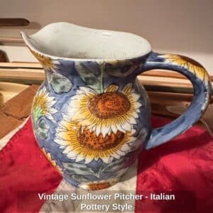 Vintage-Sunflower-Pitcher-Italian-Pottery-Style-1