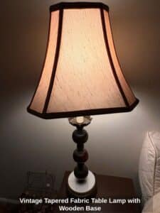 Vintage-Tapered-Fabric-Table-Lamp-with-Wooden-Base