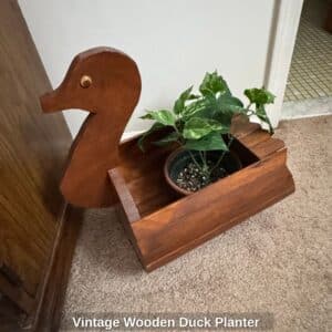 Vintage-Wooden-Duck-Planter-1