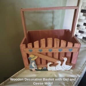 Wooden-Decorative-Basket-with-Girl-and-Geese-Motif-1