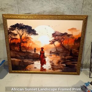 African-Sunset-Landscape-Framed-Print