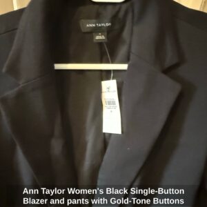 Ann-Taylor-Womens-Black-Single-Button-Blazer-and-pants-with-Gold-Tone-Buttons-second-image