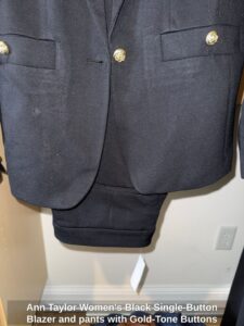 Ann-Taylor-Womens-Black-Single-Button-Blazer-and-pants-with-Gold-Tone-Buttons-third-image
