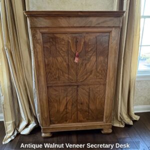 Antique-Walnut-Veneer-Secretary-Desk