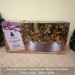Ayieyill-Inch-Hammered-Metal-Christmas-Tree-Collar-Silver-Tone
