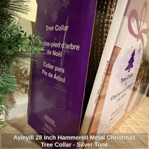 Ayieyill-Inch-Hammered-Metal-Christmas-Tree-Collar-Silver-Tone-second-image