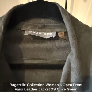 Bagatelle-Collection-Womens-Open-Front-Faux-Leather-Jacket-XS-Olive-Green-second-image