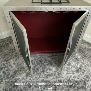 Black-Faux-Crocodile-Industrial-Style-Cabinet-second-image