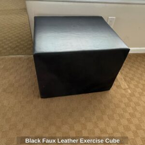 Black-Faux-Leather-Exercise-Cube-second-image