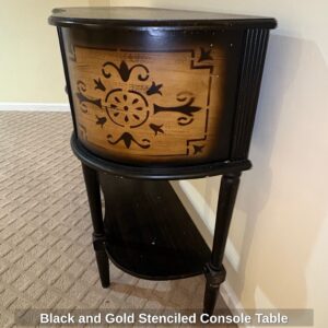 Black-and-Gold-Stenciled-Console-Table-third-image