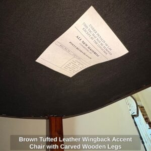 Brown-Tufted-Leather-Wingback-Accent-Chair-with-Carved-Wooden-Legs-third-image