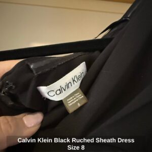 Calvin-Klein-Black-Ruched-Sheath-Dress-Size-second-image