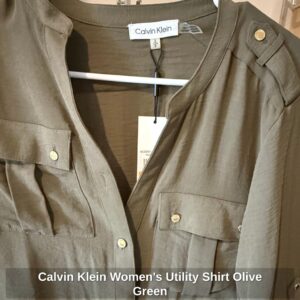 Calvin-Klein-Womens-Utility-Shirt-Olive-Green-second-image