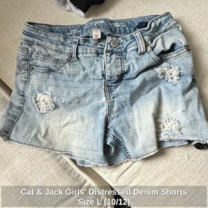 Cat-Jack-Girls-Distressed-Denim-Shorts-Size-L-or-