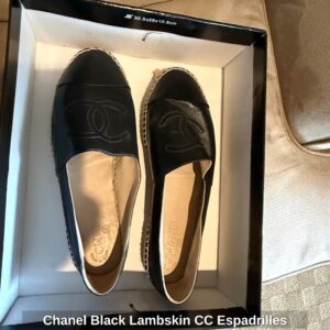 Chanel-Black-Lambskin-CC-Espadrilles