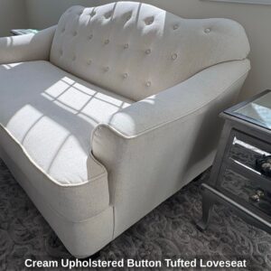 Cream-Upholstered-Button-Tufted-Loveseat-second-image