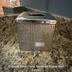 Croscill-Silver-Tone-Textured-Tissue-Box-Cover