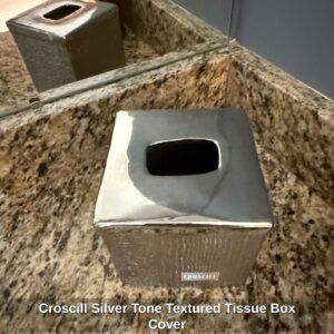 Croscill-Silver-Tone-Textured-Tissue-Box-Cover-second-image