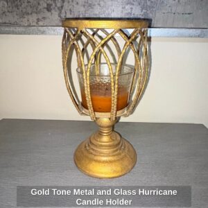 Gold-Tone-Metal-and-Glass-Hurricane-Candle-Holder