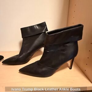 Ivana-Trump-Black-Leather-Ankle-Boots