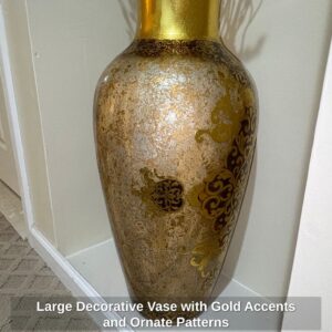 Large-Decorative-Vase-with-Gold-Accents-and-Ornate-Patterns-second-image