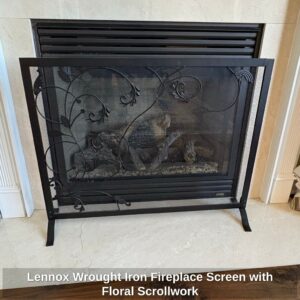 Lennox-Wrought-Iron-Fireplace-Screen-with-Floral-Scrollwork