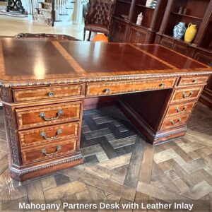 Mahogany-Partners-Desk-with-Leather-Inlay-second-image