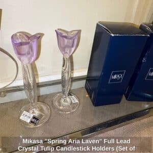 Mikasa-Spring-Aria-Laven-Full-Lead-Crystal-Tulip-Candlestick-Holders-Set-of-second-image