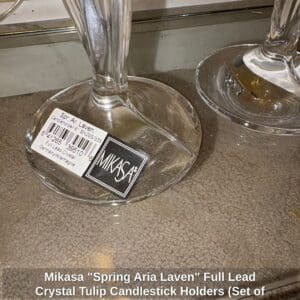 Mikasa-Spring-Aria-Laven-Full-Lead-Crystal-Tulip-Candlestick-Holders-Set-of-third-image
