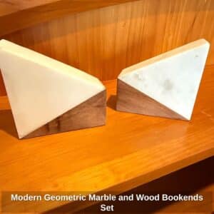 Modern-Geometric-Marble-and-Wood-Bookends-Set-second-image