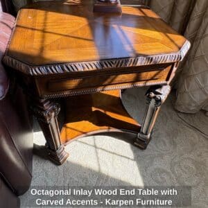 Octagonal-Inlay-Wood-End-Table-with-Carved-Accents-Karpen-Furniture
