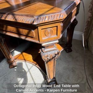 Octagonal-Inlay-Wood-End-Table-with-Carved-Accents-Karpen-Furniture-second-image