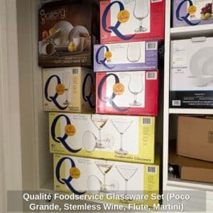 Qualit-Foodservice-Glassware-Set-Poco-Grande-Stemless-Wine-Flute-Martini