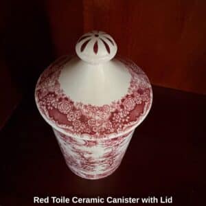 Red-Toile-Ceramic-Canister-with-Lid-third-image
