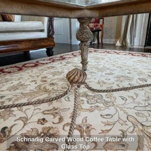 Schnadig-Carved-Wood-Coffee-Table-with-Glass-Top-third-image