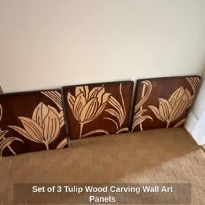 Set-of-Tulip-Wood-Carving-Wall-Art-Panels