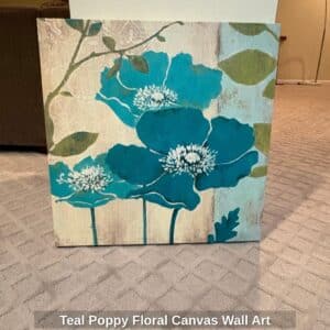 Teal-Poppy-Floral-Canvas-Wall-Art
