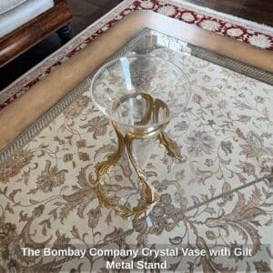 The-Bombay-Company-Crystal-Vase-with-Gilt-Metal-Stand-second-image