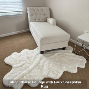 Tufted-Chaise-Lounge-with-Faux-Sheepskin-Rug