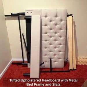 Tufted-Upholstered-Headboard-with-Metal-Bed-Frame-and-Slats