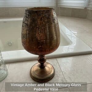 Vintage-Amber-and-Black-Mercury-Glass-Pedestal-Vase
