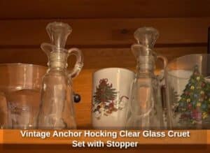 Vintage-Anchor-Hocking-Clear-Glass-Cruet-Set-with-Stopper