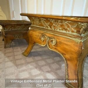 Vintage-Embossed-Metal-Planter-Stands-Set-of-third-image