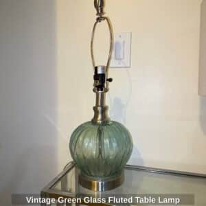 Vintage-Green-Glass-Fluted-Table-Lamp