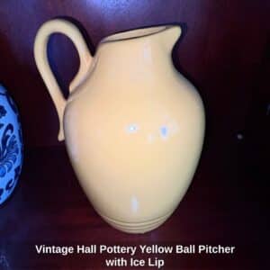 Vintage-Hall-Pottery-Yellow-Ball-Pitcher-with-Ice-Lip